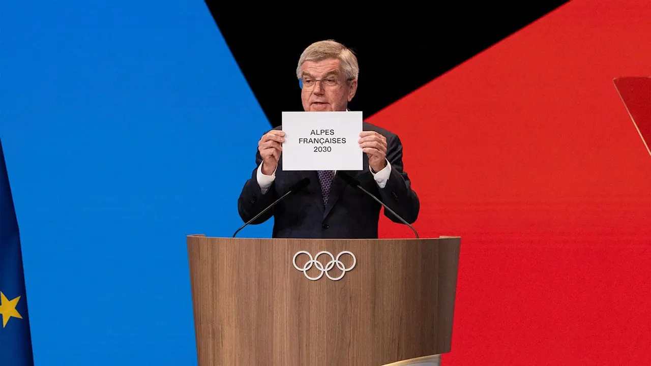 Los Alpes franceses ser&aacute;n la sede de los XXVI Juegos Ol&iacute;mpicos y Paral&iacute;mpicos de Invierno de 2030. Esta decisi&oacute;n fue tomada hoy por los miembros del COI durante la 142&ordf; Sesi&oacute;n del COI en Par&iacute;s. EFE/COI***SOLO USO EDITORIAL/SOLO DISPONIBLE PARA ILUSTRAR LA NOTICIA QUE ACOMPA&Ntilde;A (CR&Eacute;DITO OBLIGATORIO)***