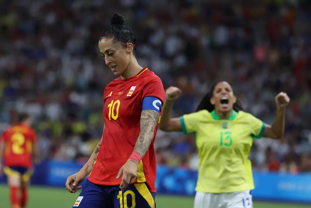 La jugadora de Espa&ntilde;a Jennifer Hermoso durante la semifinal femenina de F&uacute;tbol, entre Brasil y Espa&ntilde;a en el marco de los Juegos Ol&iacute;mpicos Par&iacute;s 2024, este martes, en Marsella, Francia. EFE/Kiko Huesca