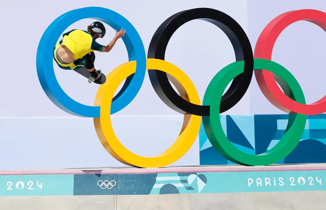 El australiano Palmer Keegan en la pista de La Concordia en Par&iacute;s. EFE/EPA/MOHAMMED BADRA