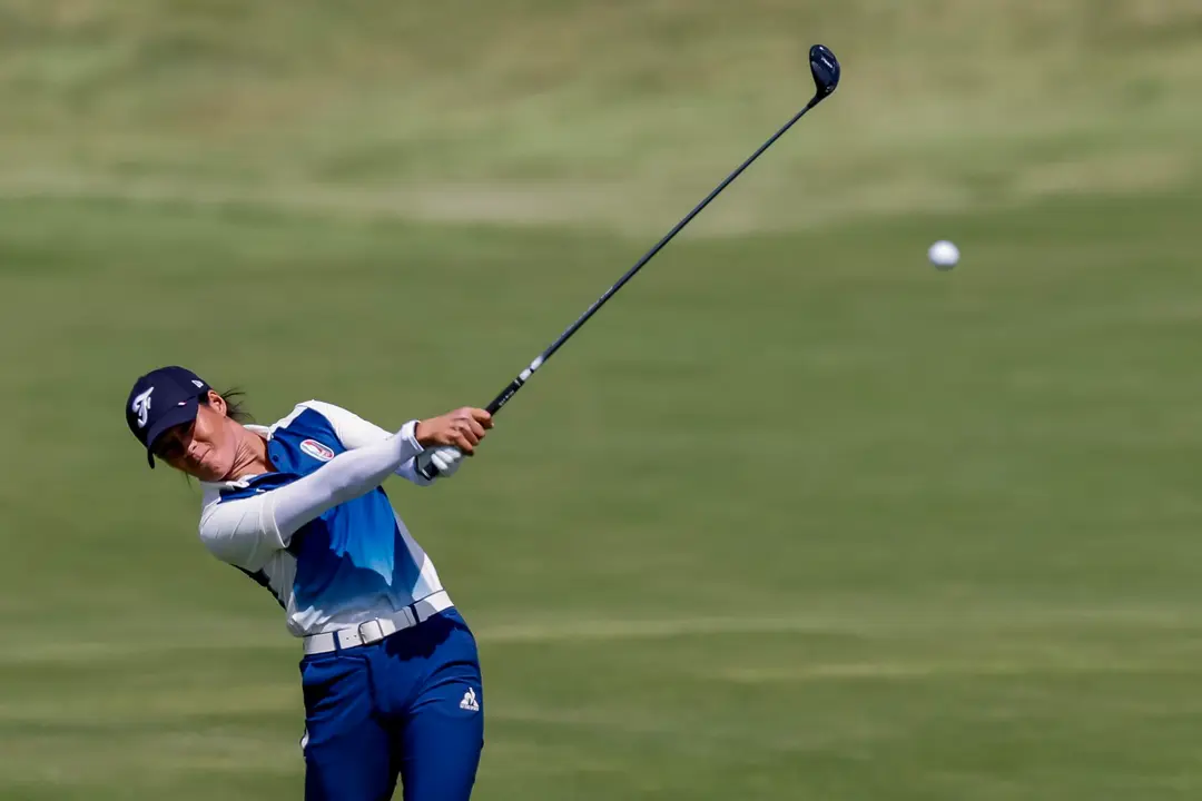 La francesa Celine Boutier, n&uacute;mero siete del ranking mundial, en le Le Golf National en Saint-Quentin-en-Yvelines, Francia. EFE/EPA/ERIK S. LESSER