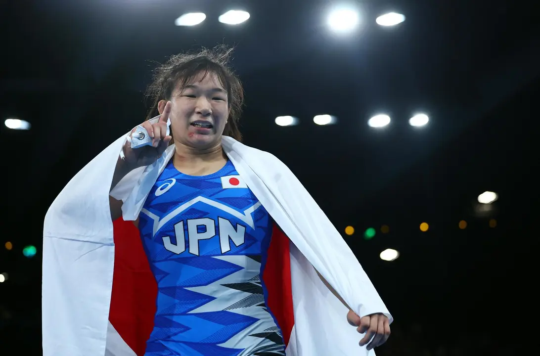 Sakura Motoki tras la final en la categor&iacute;a de 62 kilos. EFE/EPA/CHRISTOPHE PETIT TESSON