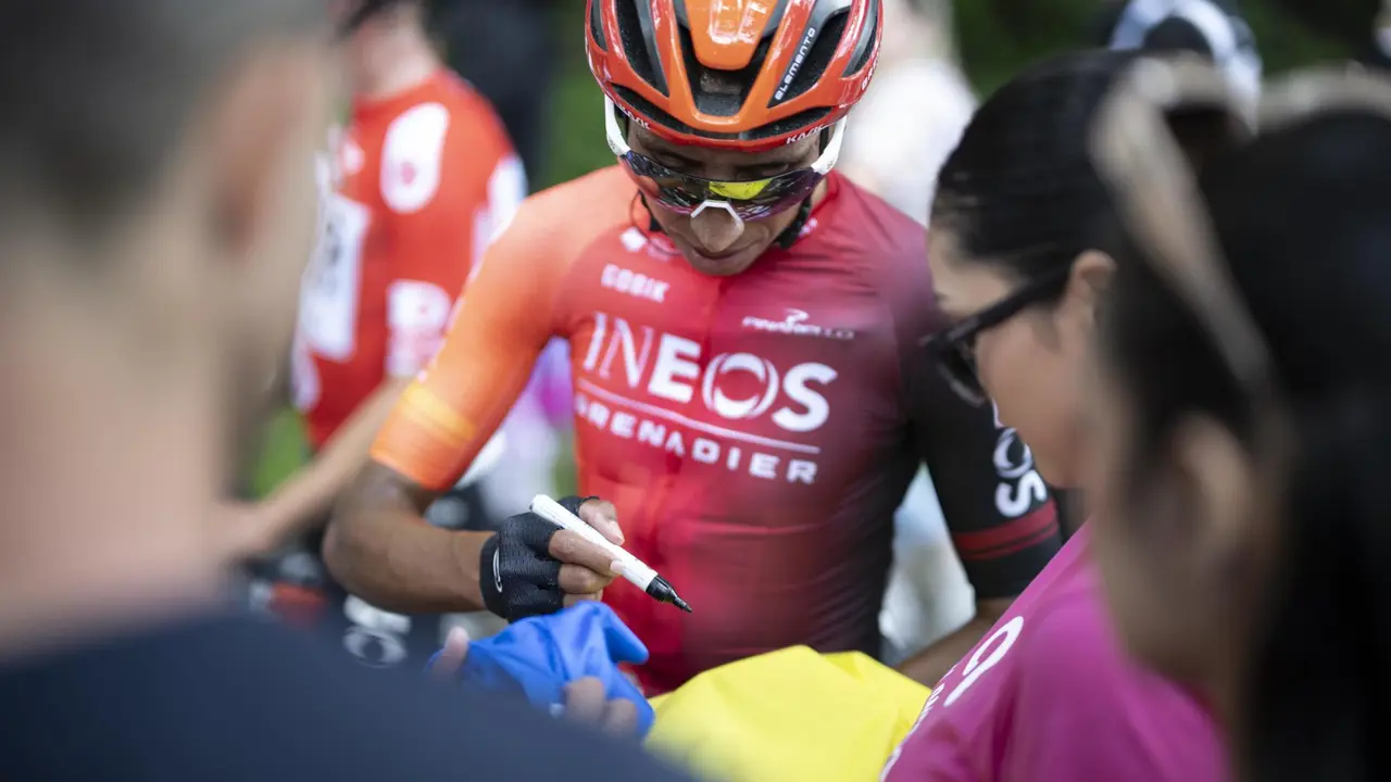 Imagen de Egan Bernal de Colombia. EFE/EPA/GIAN EHRENZELLER