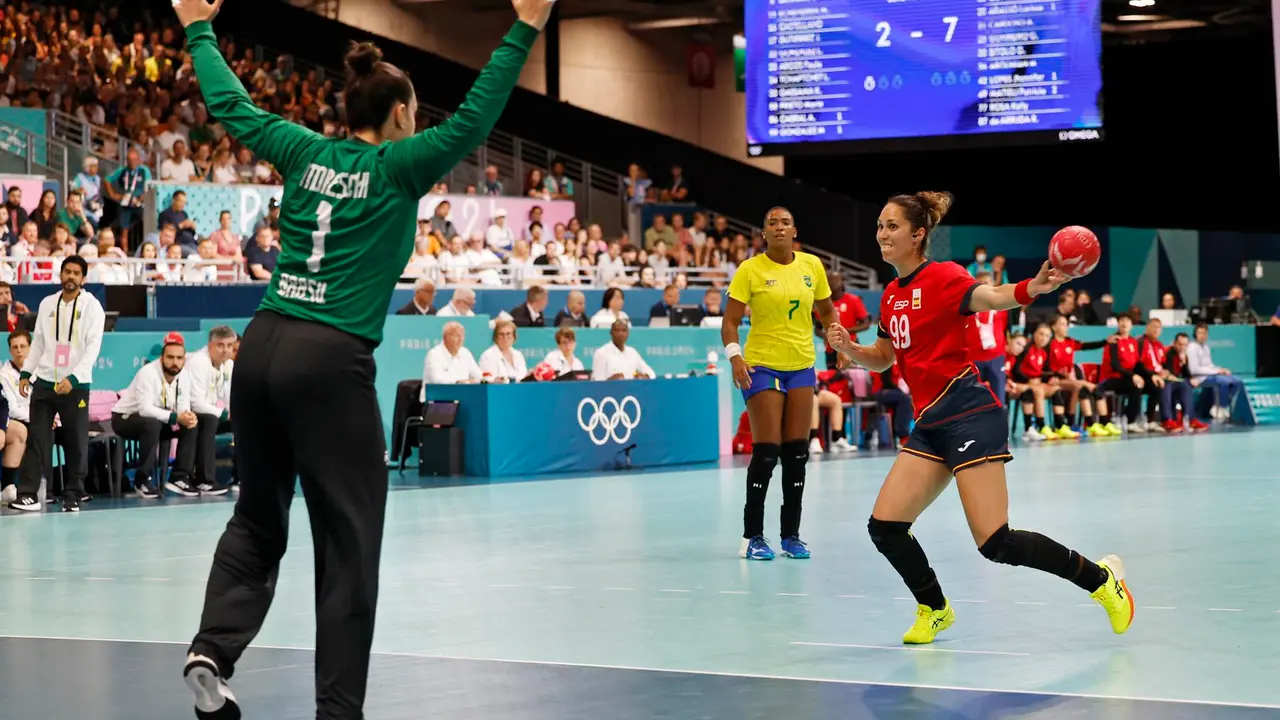 Mireya Gonzalez, durante el partido contra Brasil. EFE/EPA/MOHAMMED BADRA