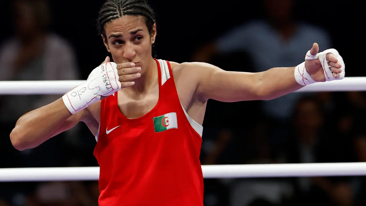La boxeadora argelina Imane Khelif durante los Juegos de Par&iacute;s. EFE/ Miguel Tona
