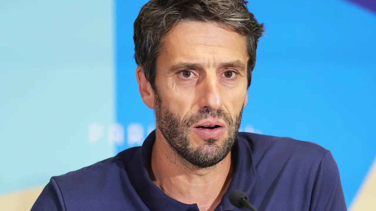 El presidente del Comit&eacute; Organizador de Par&iacute;s 2024, Tony Estanguet, durante la conferencia de prensa la v&iacute;spera del comienzo de la Ceremonia de Apertura de los Juegos Paral&iacute;mpicos de Par&iacute;s 2024. EFE/EPA/Teresa Su&aacute;rez